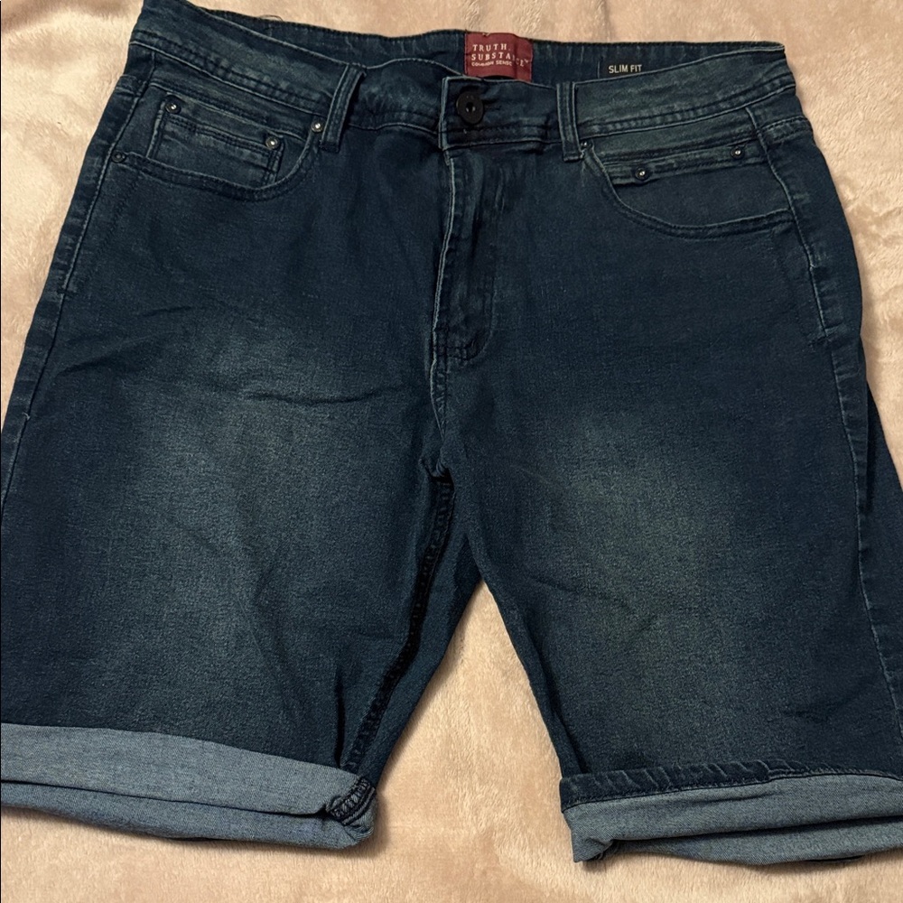 Truth Substance Indigo Men's Deep Blue Denim Shorts